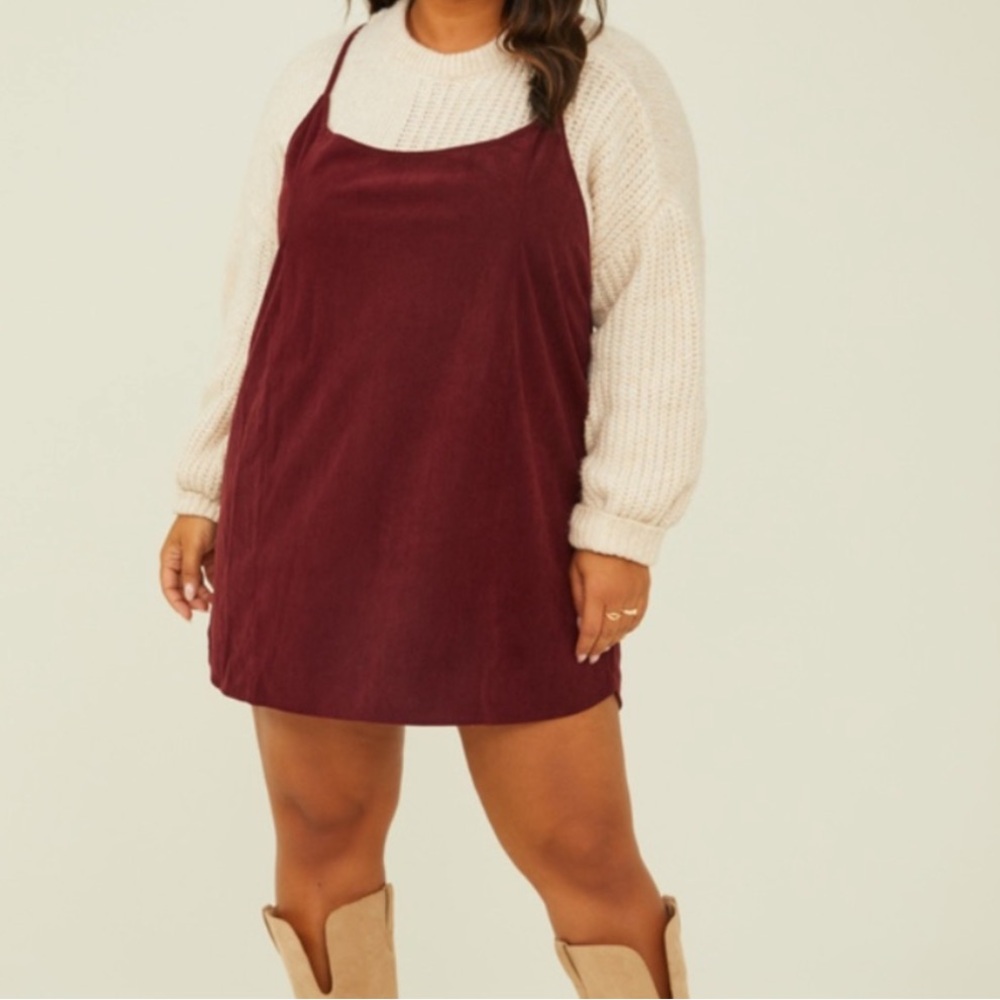 ARULA Burgundy Slip Dress
